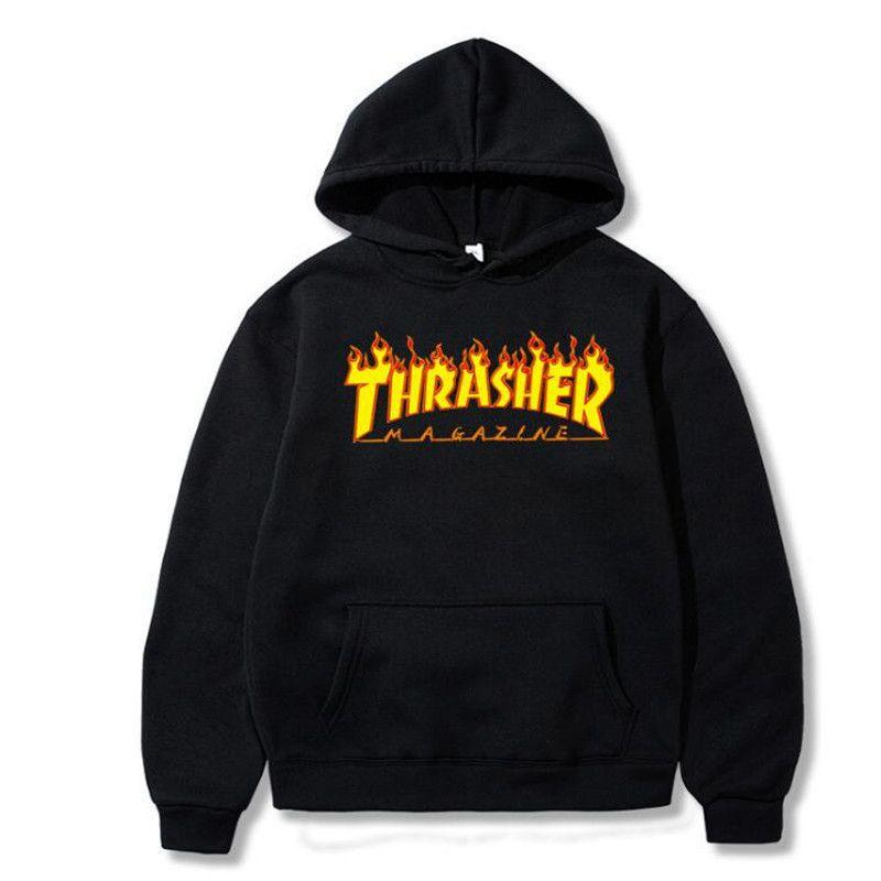 Stylish Flame Print Plus Size Men's Hooded Sweatshirt Sweater