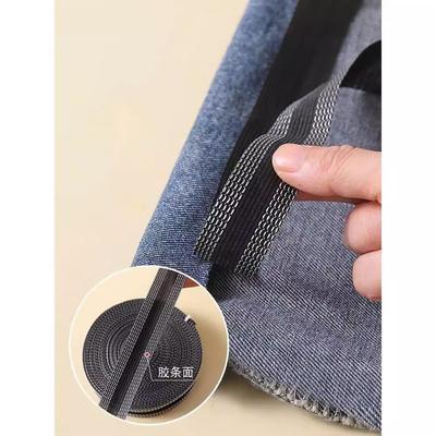 DIY Nähen Stoff Selbstklebend Hosenpaste Aufbügeln Hosenkante Kürzen Reparatur Hosen für Jeanskleidung und Jeanshosen Bekleidung