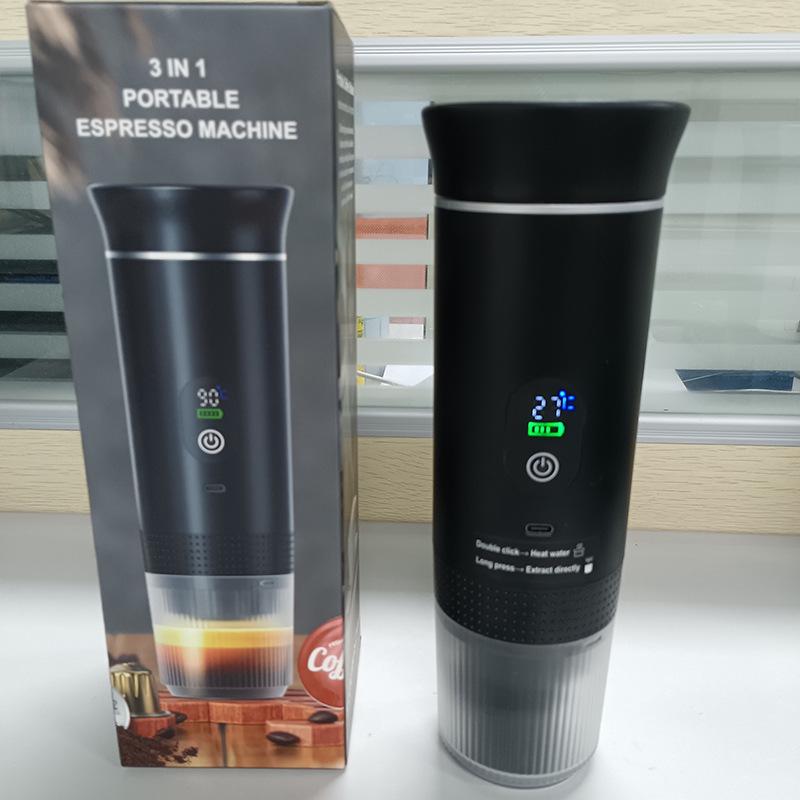 Compact 3-in-1 Espresso Coffee Maker: Capsule, Powder, & Portable Mini Size