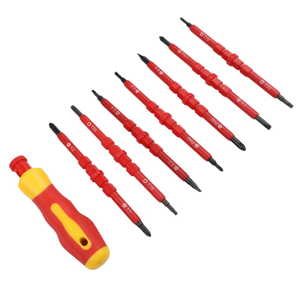 Isoliertes Schraubendreher-Set Schraubendreher Magnetische Bits Beidseitiger Typ
