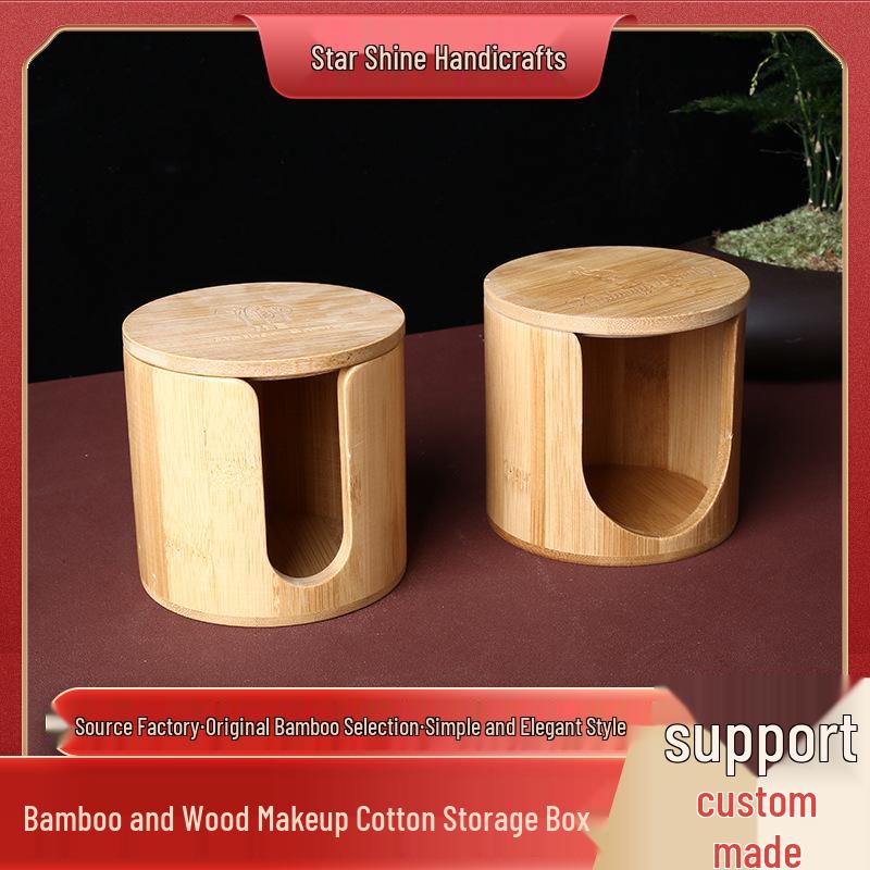 

Деревянный держатель для ватных дисков в виде бамбукового цилиндра