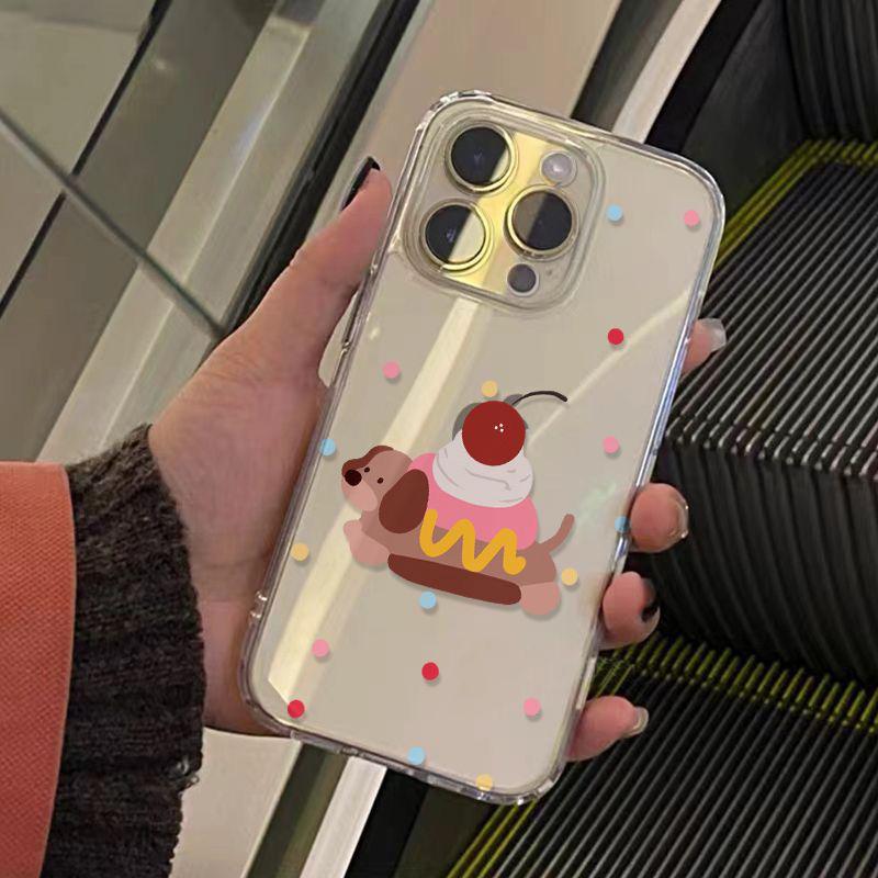 Space Shell Dog Cake Case for iPhone 17 Pro Max/16/15/14/13 Pro - Transparent & Drop-Proof