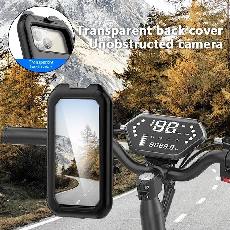 Waterproof Motorcycle Bicycle Phone Holder 360° Rotating Adjustable GPS Stand For iPhone Xiaomi Outdoor Riding Navigation Holder