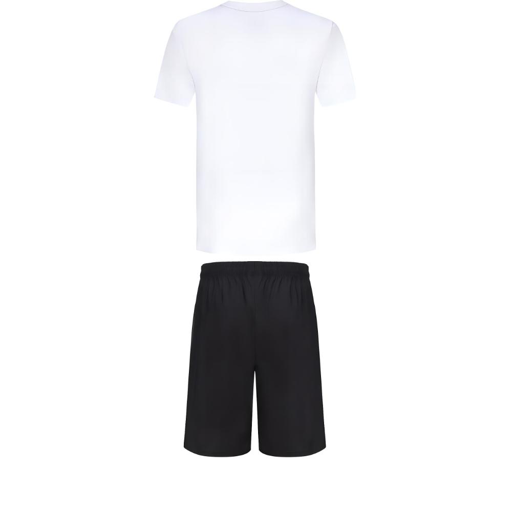 Adidas Taekwondo Round Neck Pullover Short Sleeve T-Shirt Fashion Simple Breathable Drawstring Shorts Casual Sports Suit ADICLTS24TK-WG+S21ATMSH3T-BW