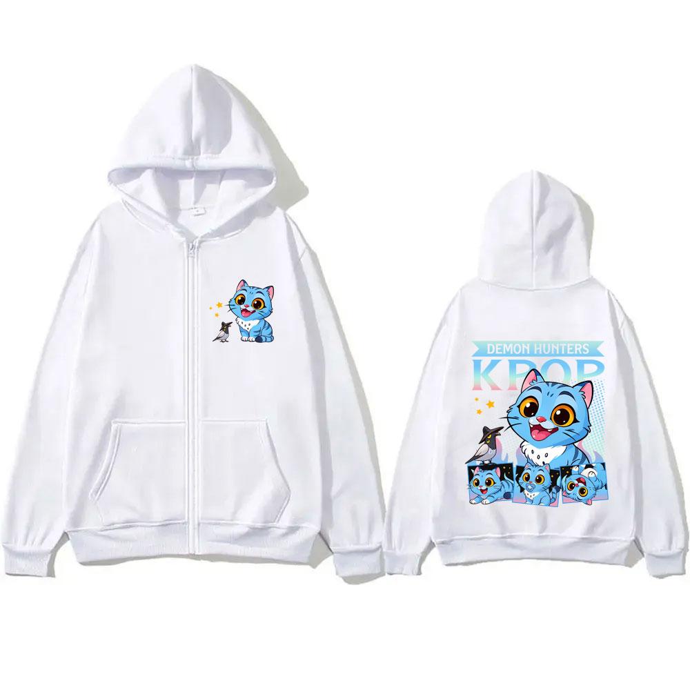 

Kpop Охотники на демонов Нелепый Тигр Толстовка на молнии Мужская Повседневная Оверсайз Куртка Пальто Мужчины Женщины Мода Мультяшный Тренд Толстовки XL