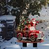 2025 New Years Decorative 2D Flat Christmas Characters Stakes Garden Stakes Cute Santa Figurines Landscaping Yard Art Ornaments