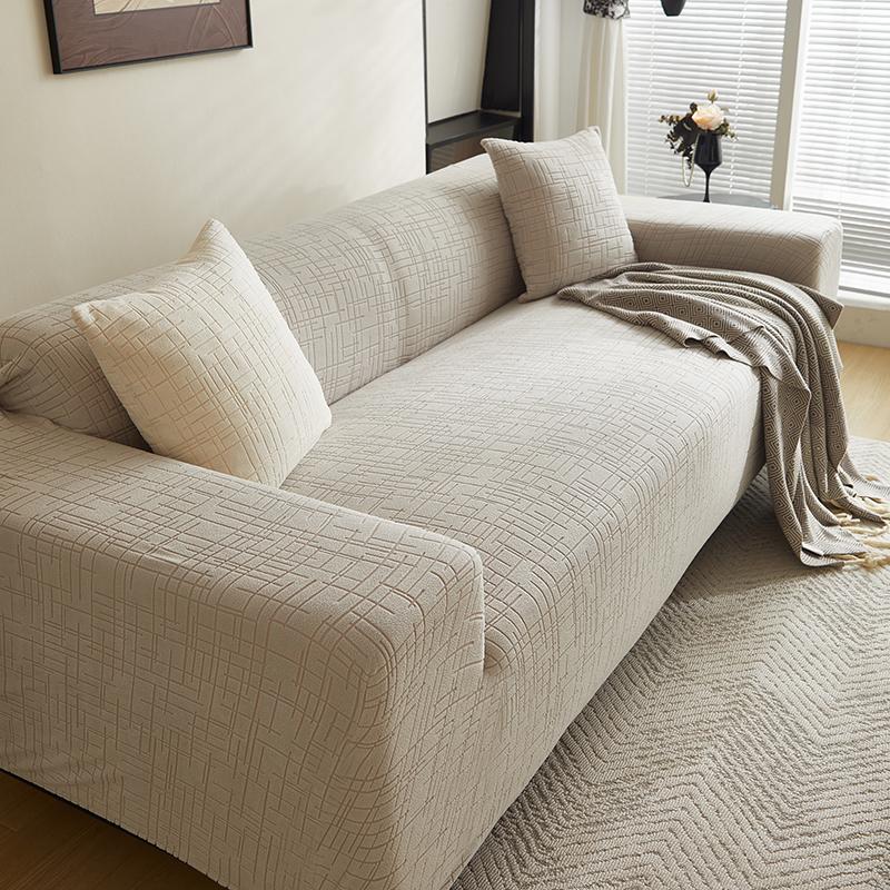 1pc Stretch Sofa Slipcover Jacquard Non-slip Sofa Couch Cover Solid Color Four Seasons Sofa Furniture Protector for Living Room