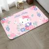 Pastel Pink Hello Kitty Floral Doormat, Kawaii Cartoon Entry Rug, Cute Housewarming Gift