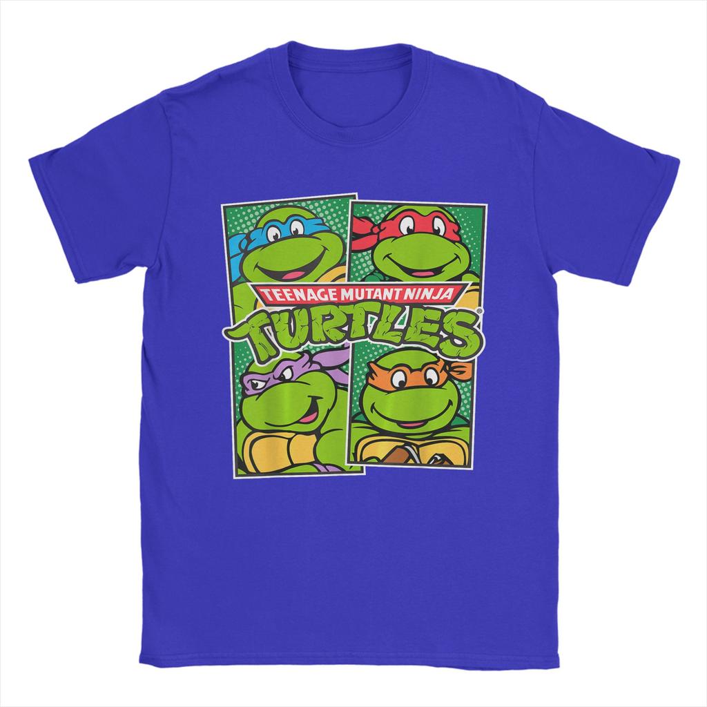 Mens TShirt Ninja Turtles Paneled Characters Vintage Pure Cotton Tee Shirt Short Sleeve T Shirts Crew Neck Clothes Gift Idea