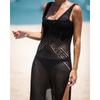 Summer Women's Knitted Sexy Backless Halter Beach Cover Up Holiday Sun Shirt Bikini Outer Cover Up