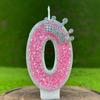 New Handicraft Creative 0-9 Pink Number Crown Birthday Candle With Drip-Prevention Tray Party Anniversary Cake Decoration
