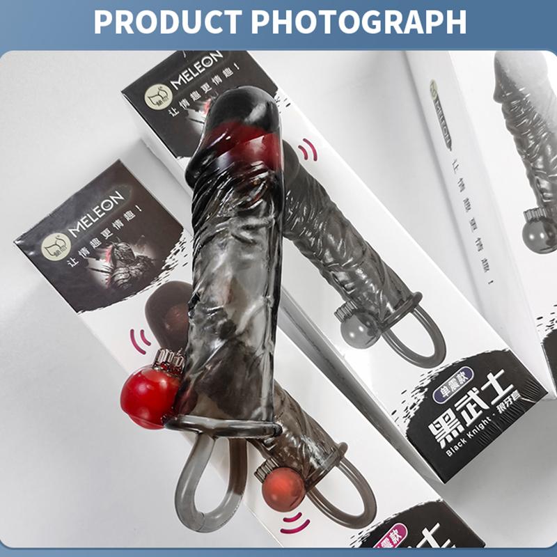 MELEON Penis Extension Sleeve Vibrator Extender 4.5cm Reusable Condoms Soft Delay Ejaculation Dick Sleeve Adult Sex Toys for Men