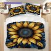 Sunflower Pattern Bedding Quilt Set Quilt Cover Pillowcase Home Decoration Birthday Gift (1 * Duvet Cover + 2 * Pillowcase, Without Core)