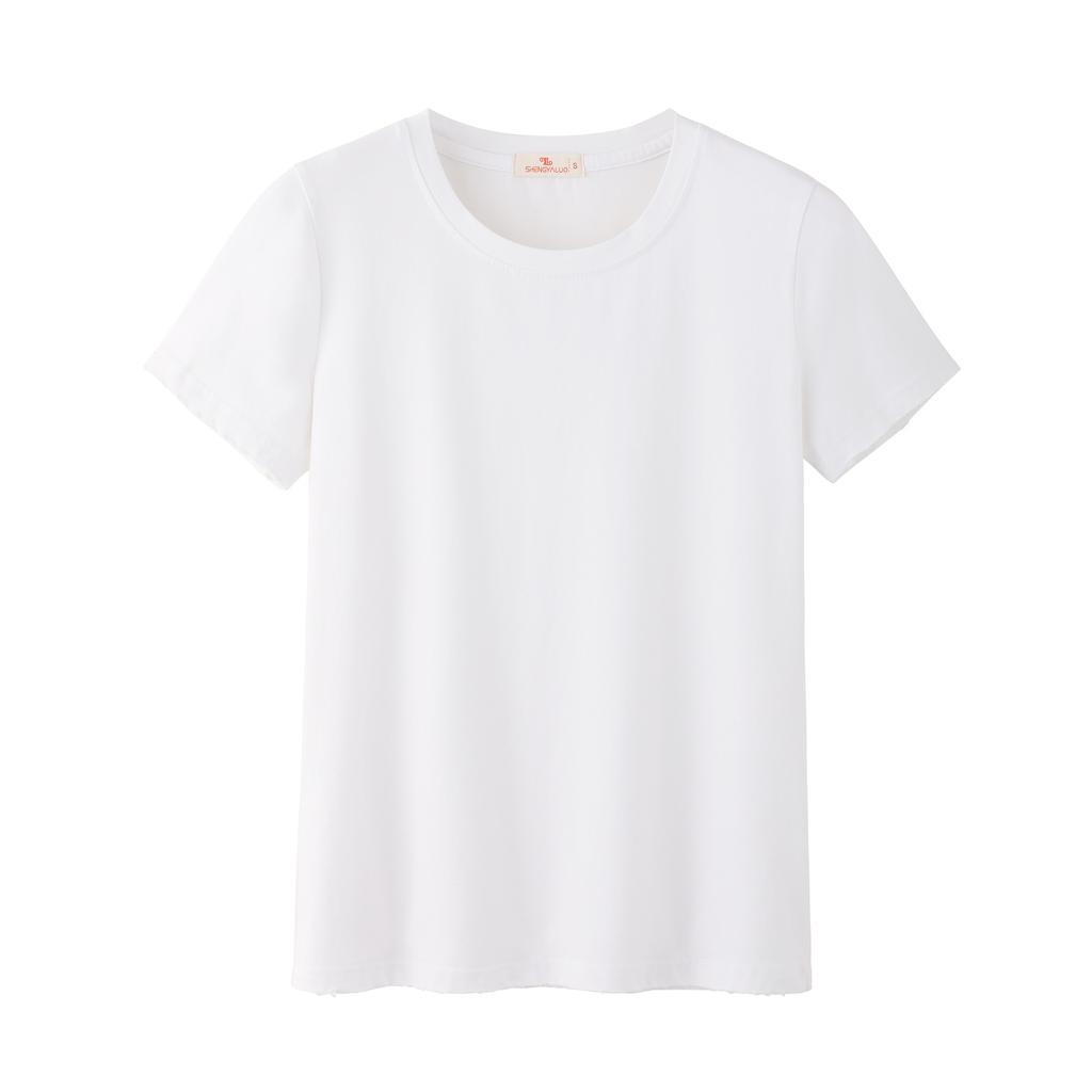 Spring New Short-sleeved Ins Korean Version T-shirt Girls Round Neck Casual Printed Tops Fashionable and Cute Women's Clothing