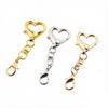 Zinc Alloy Heart Buckle Keychain with Rotating 8-Shaped Strap and 14mm Lobster Clasp for DIY Jewelry Accessories