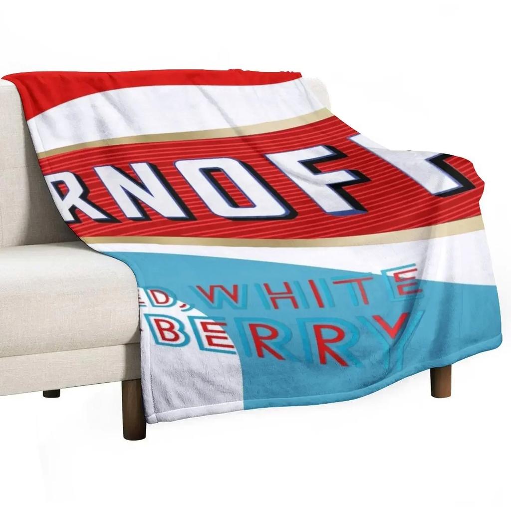 Smirnoff Rot Weiß und Beere Decke Steppdecke Sofa Bett Flanell für Sofa Weicher Plüsch Karomuster Umzugsdecken