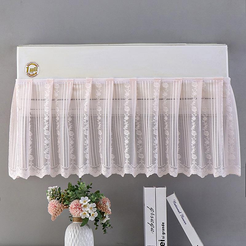 Biely čipkovaný kryt na klimatizáciu 1,5 HP - Elegantná ochrana proti prachu a vetru do spálne.