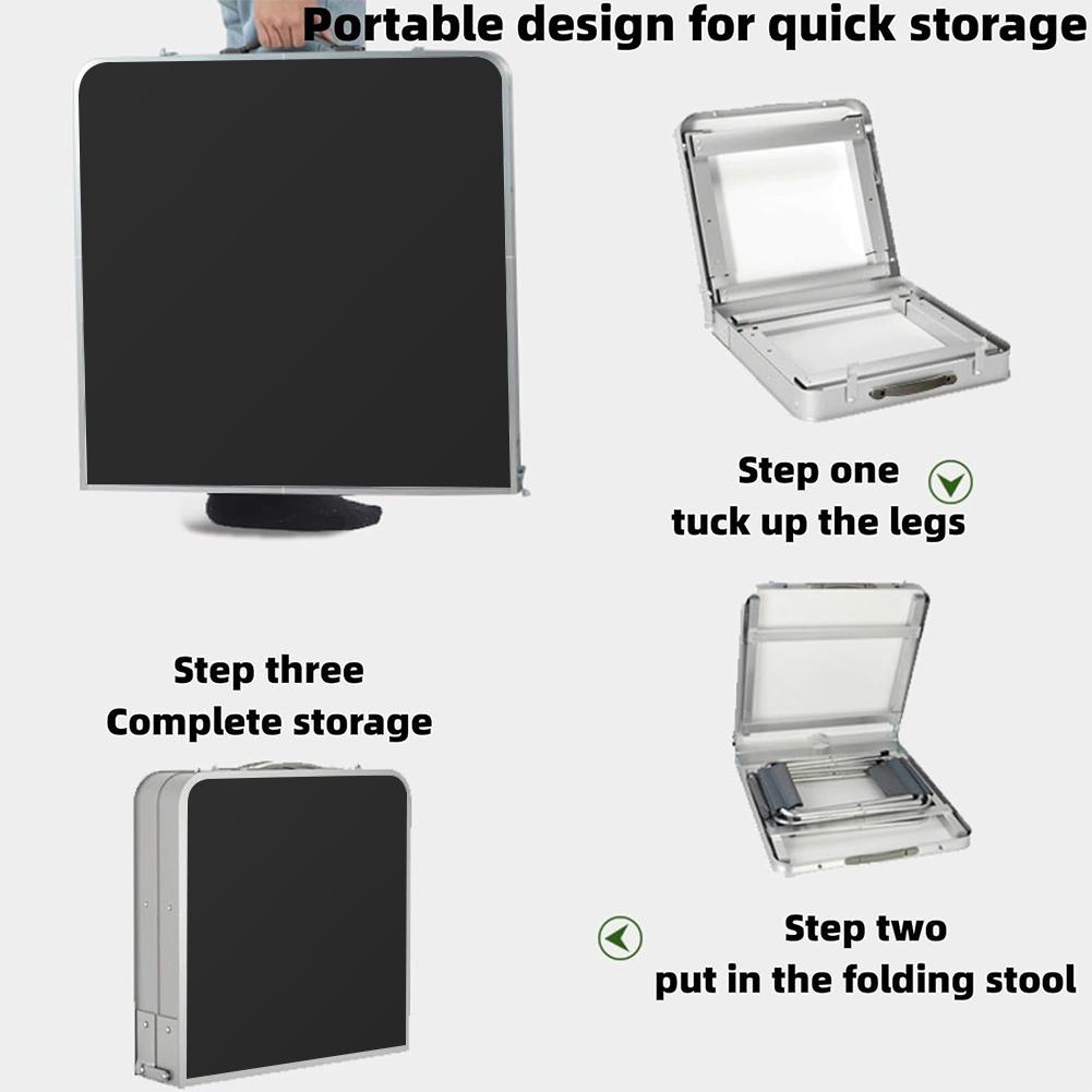 Small Foldable Table Lightweight Folding Table with Handle Folding Aluminum Camp Table for Indoor Outdoor Patio Backyard Parties