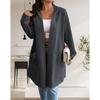 Dames Strandet Mønstret Hette Midilengde Trenchcoat Jakke Cardigan