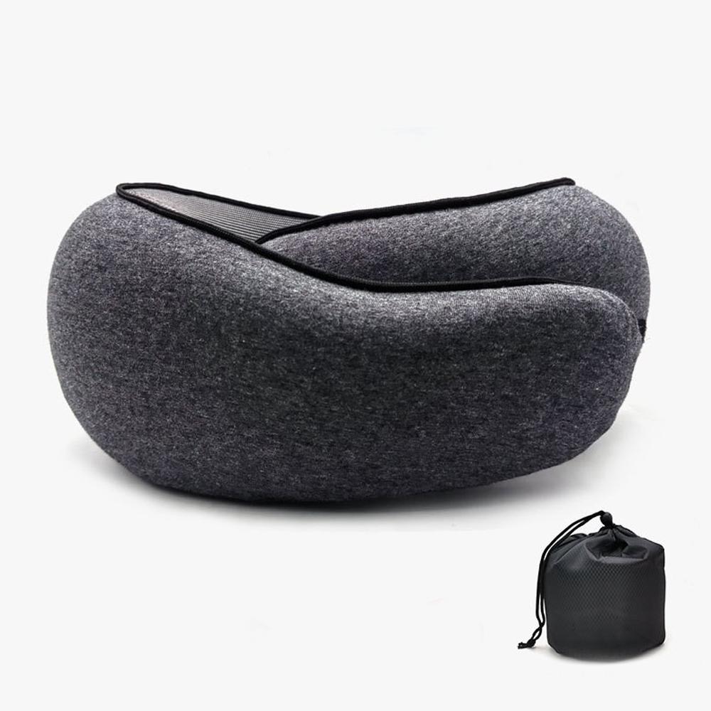 Memory Foam Nackkudde Nackkota Resor Bärbar Middagspaus Flygplan U Typ av kudde Sömn Camping Kudde Bärväska