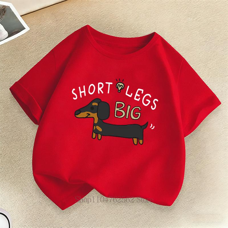 Short Legs Dog Graphic Print Children TShirt Summer Fashion Casual Boys Girls Colorful Kids ONeck Short Sleeve Tops TShirts