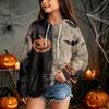 Kids Casual Hooded Sweatshirt with Halloween Print Pullover for Daily Wear