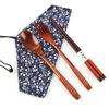3Pcs Dinnerware Set Wooden Spoon Fork Chopsticks Set Dining Spoon and Fork Sushi Sticks Portable Wood Cutlery Japanese Tableware