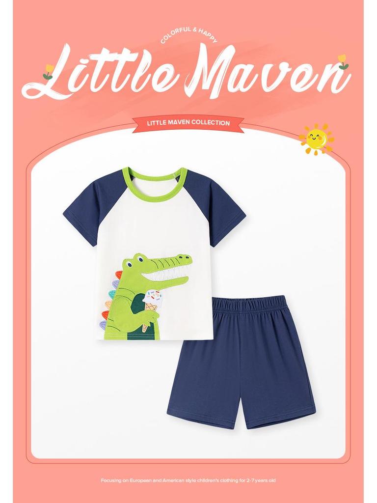 Little Maven Sommer Cartoon Kurzarm-Set für Kinder
