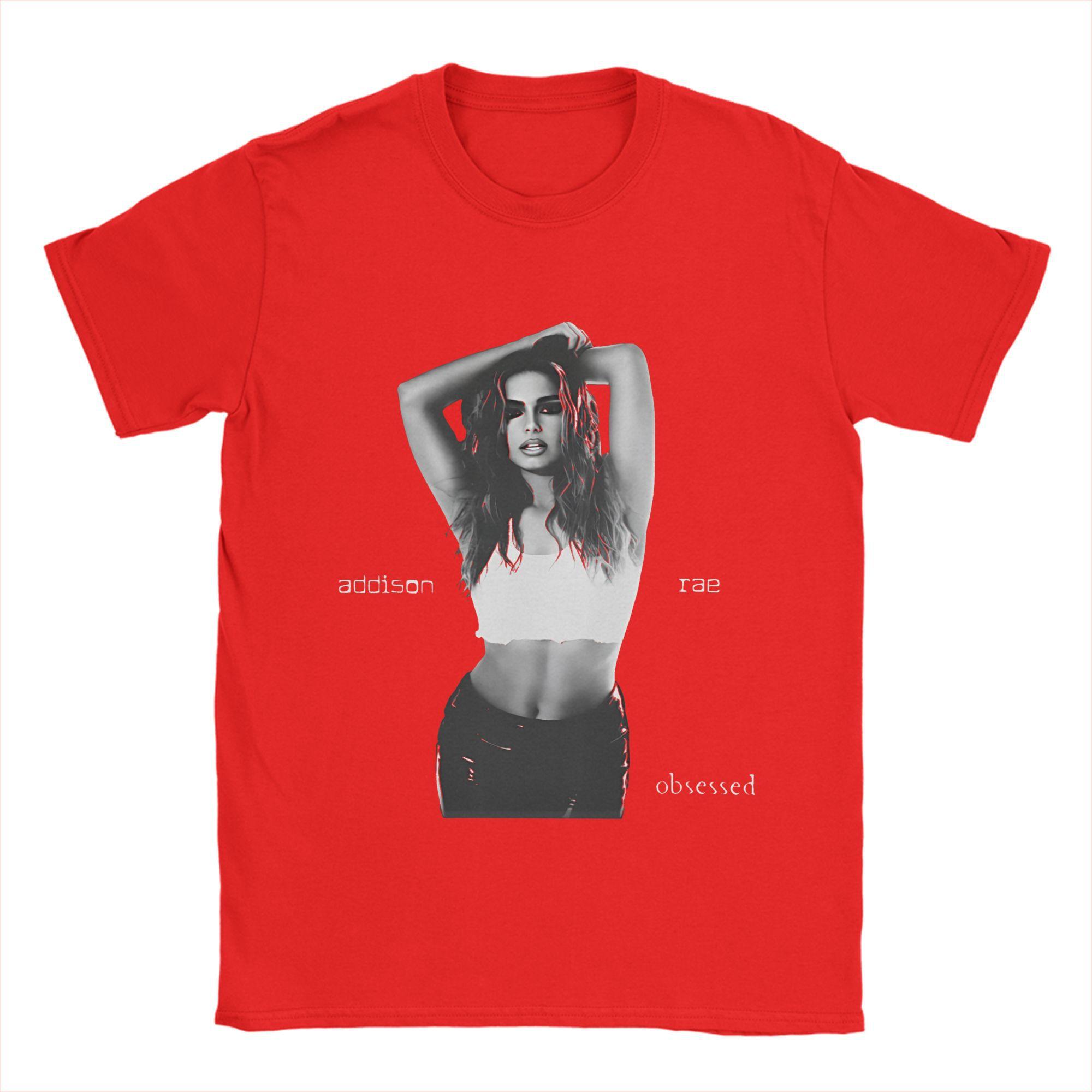 Мужская Женская Футболка Addison Rae The Addison Tour 100% Хлопок Футболки с Графическим Принтом Одежда Наряды S