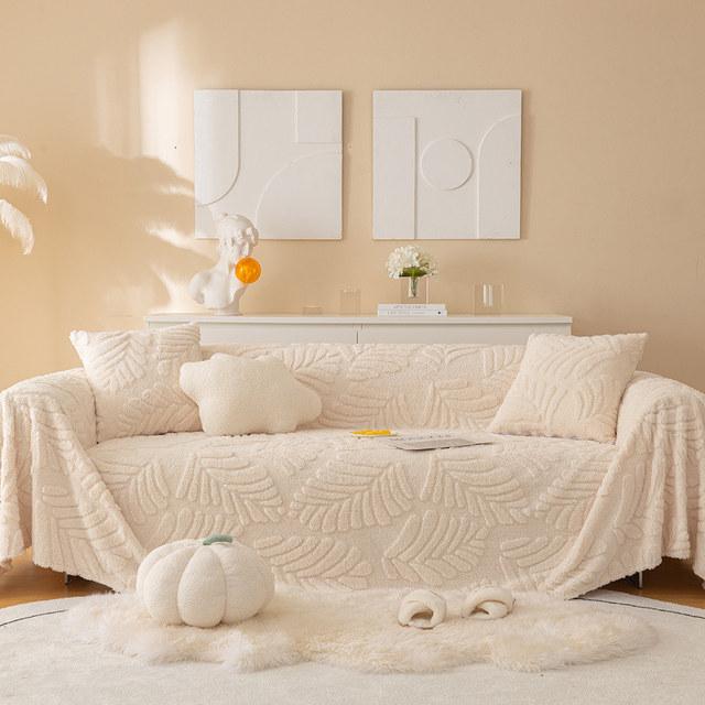 

Современные жаккардовые листья, бархатный диван, полотенце, 2-3-местный флисовый мягкий чехол для дивана L-образной формы, чехол для кресла с откидной спинкой, все размеры 6 Seater-180x420cm бежевый