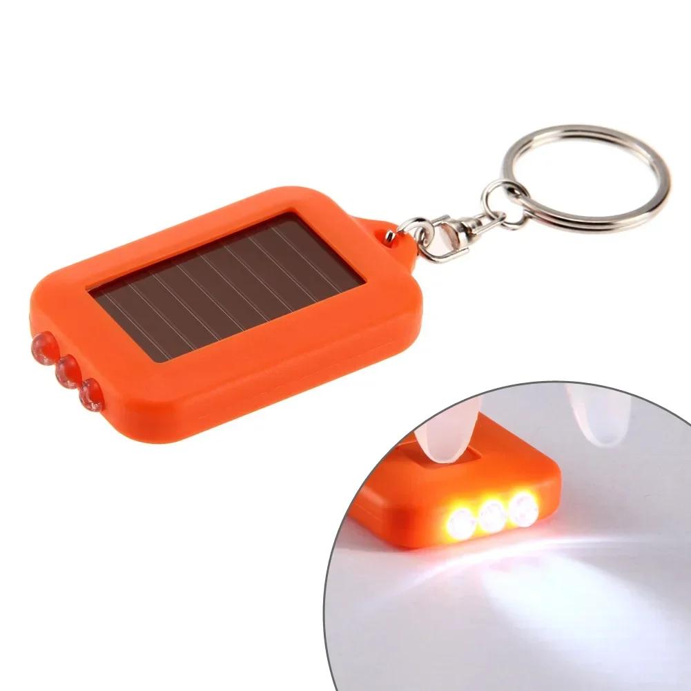 Mini Solar Charging LED Keychain Flashlight Outdoor Emergency Torch Small Torch Camping Flashlight Keyring Flashlights