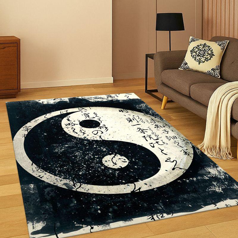 Yin Yang Symbol Chinese Tai Chi Carpet Rug for Bedroom Living Room Sofa Playroom Doormat Home Decor,Kid Game Area Rug Non-slip