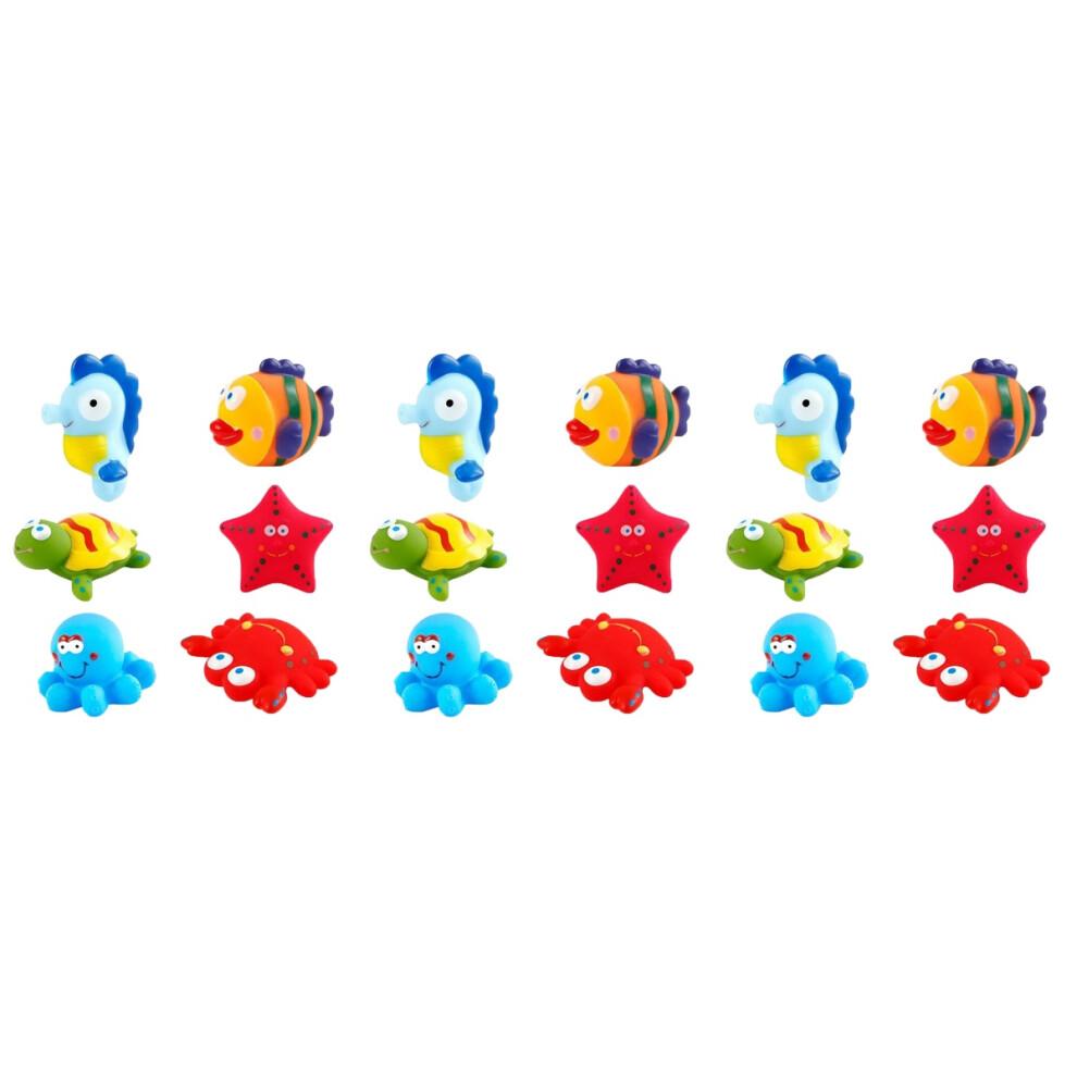 Conjunto de 18 Peças de Brinquedos de Banho para Bebê Design Criativo de Vida Marinha Cores Sortidas