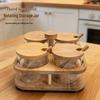 Borosilicate Glass Seasoning Jars with Bamboo Lids - Kitchen Storage for Salt, Sugar & Spices.