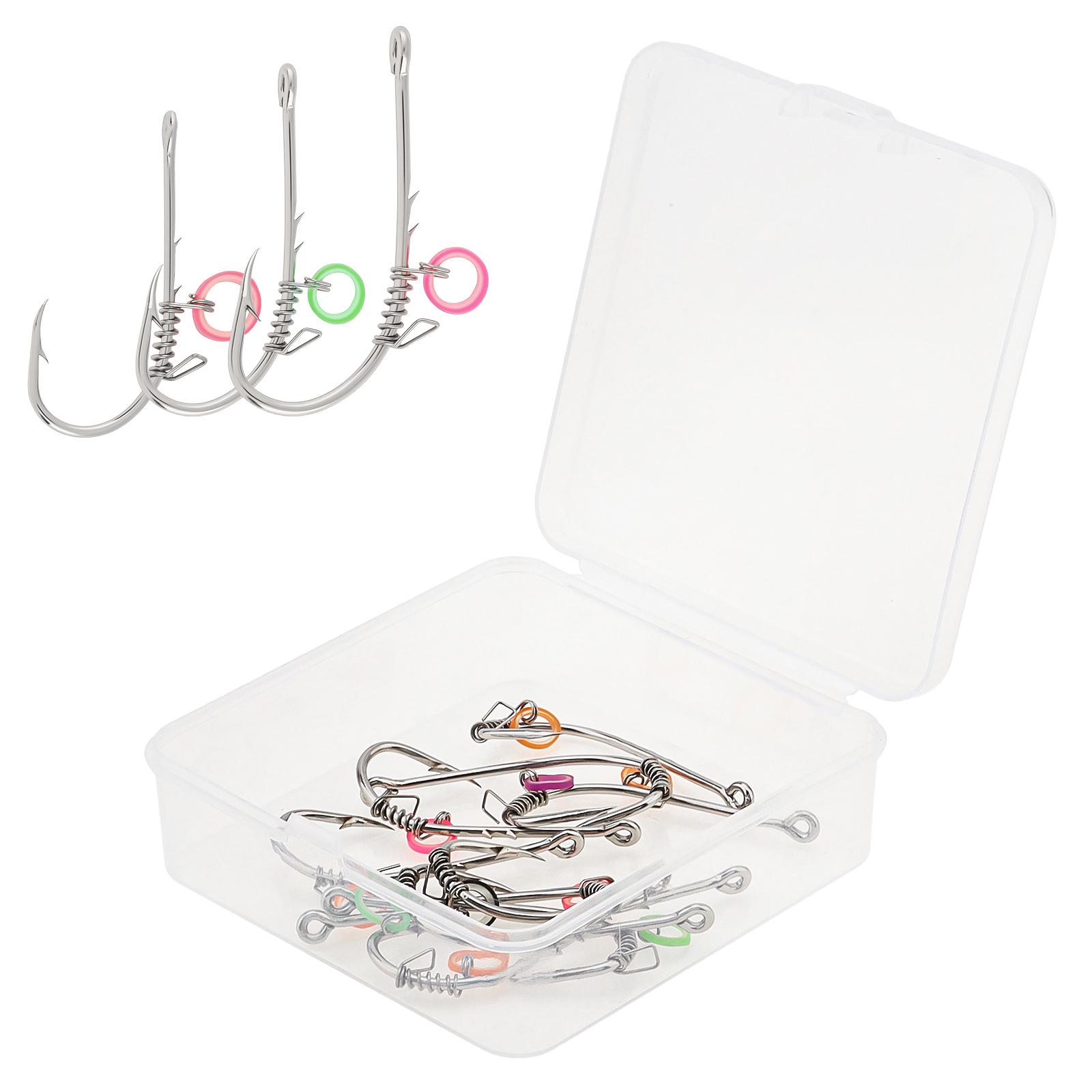 

30pcs Carbon Steel Barbed Shrimp Hooks 2/0-4/0 Universal Freshwater Saltwater with Storage Box