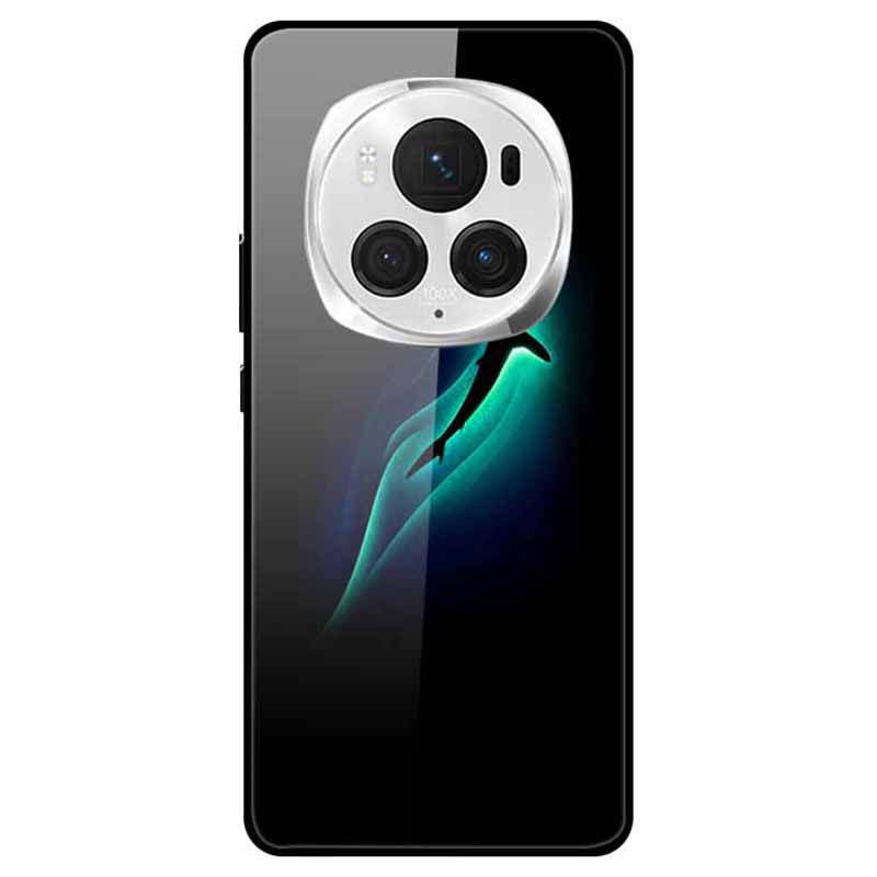 For Honor Magic6 Pro 5G Slim Case Pattern Printing PC+Tempered Glass+TPU Phone Shell