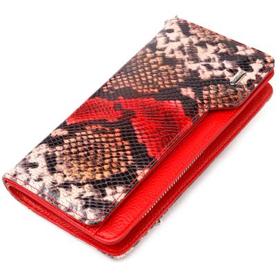 Lacquered Women's Wallet Clutch Made of Genuine Leather with Snake Embossing CANPELLINI Wallet 21541 Multicolored