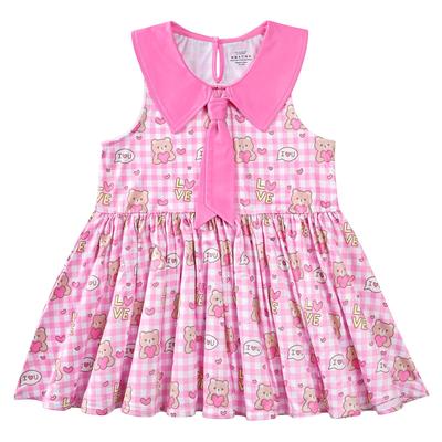 LittleForBig Dámské tílko [Bear-chan] Hladký a hedvábný Babydoll top, Bez rukávů, Růžová, Velikost S