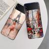Artist London Painting Oil Painting Case For Samsung Z Flip 6 5G Galaxy Z Flip 5 4 3 5G Black Hard Cell Phone Cover Luxury PC Sh