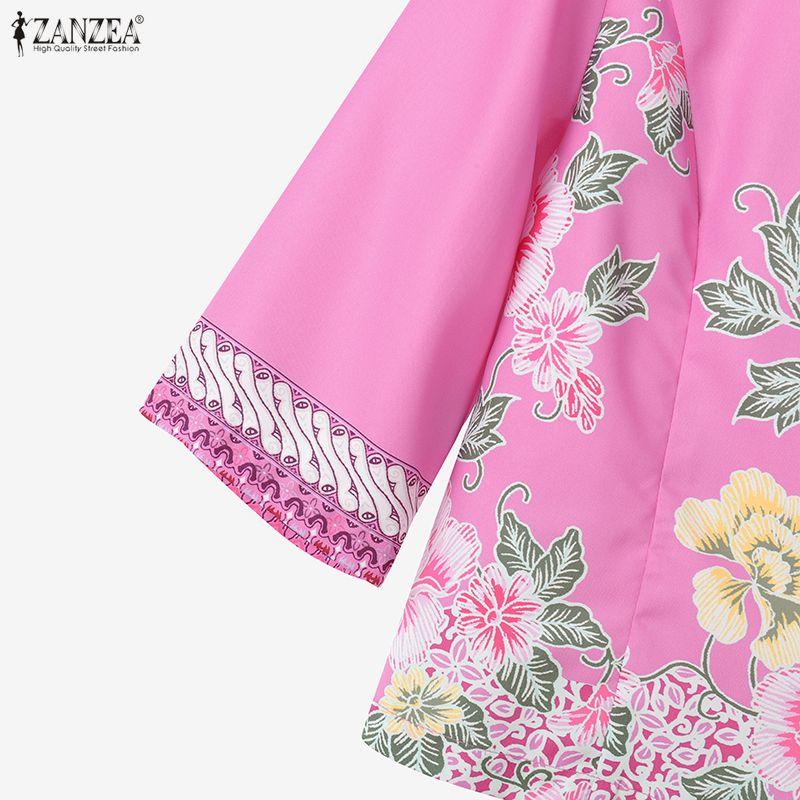 ZANZEA Women Half Sleeve Blouse and Midi Skirts Floral Print Two Piece Suit Sets