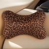 Car Neck Pillow For Driving 2 Pieces Breathable Vehicle Cushion Leopard Print Car Seat Neck Pillow With Adjustable Strap For