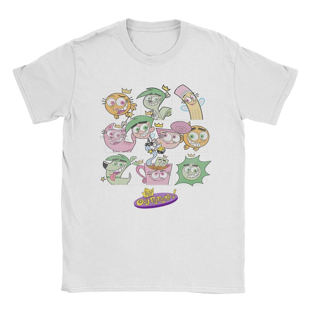 The Fairly Oddparents Vintage Bambini Film T-Shirt Uomo 100% Cotone Fantastica T-Shirt Cartone Animato Manica Corta Merchandising Taglia Larga