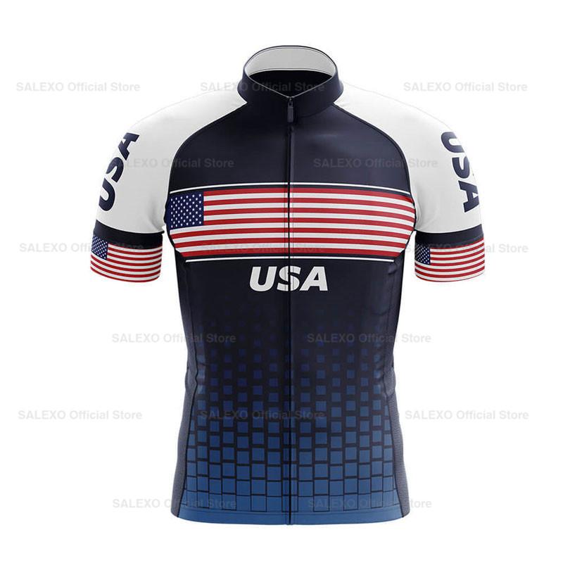 

2026 USA Cycling Kit Men s Racing Team Cycling Jersey Set Summer MTB Maillot Bicycle Clothes Outdoor Equipment Cycling Clothing S