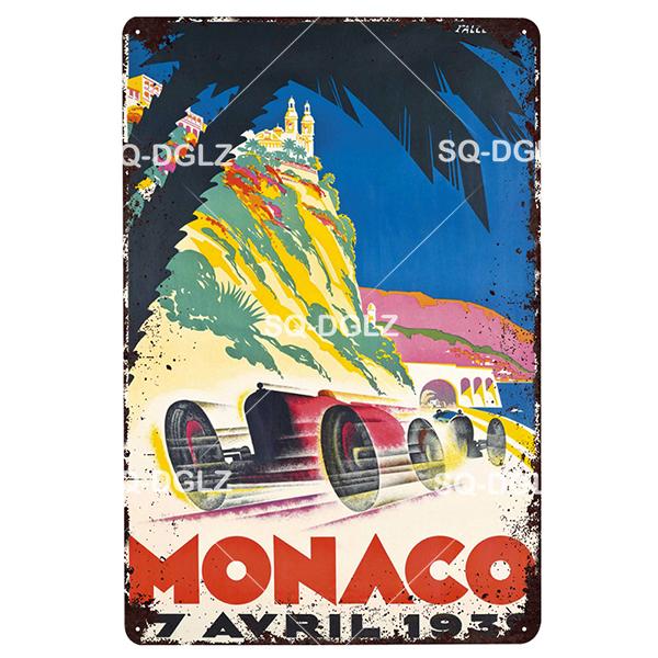 Racing Car Vintage Metal Signs Tin Sign Retro Garage Decor Plaque Metal Plaque Repair shop Wall Decorative Iron Plate