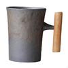 Keramik-Kaffeetasse Rustikaler Effekt mit Holzgriff,