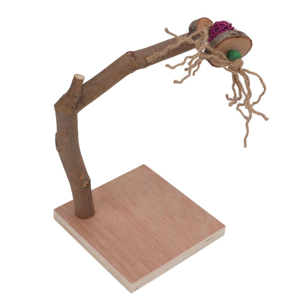 Bird Playstand Wooden Chewing Claws Grinding Parrots Training Rack with Base for Cockatiel