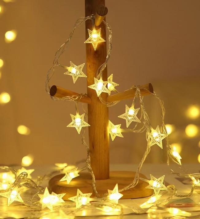 Frosted Bubble Ball, Star, and Cherry Blossom String Lights for Outdoor Camping Tent Decor