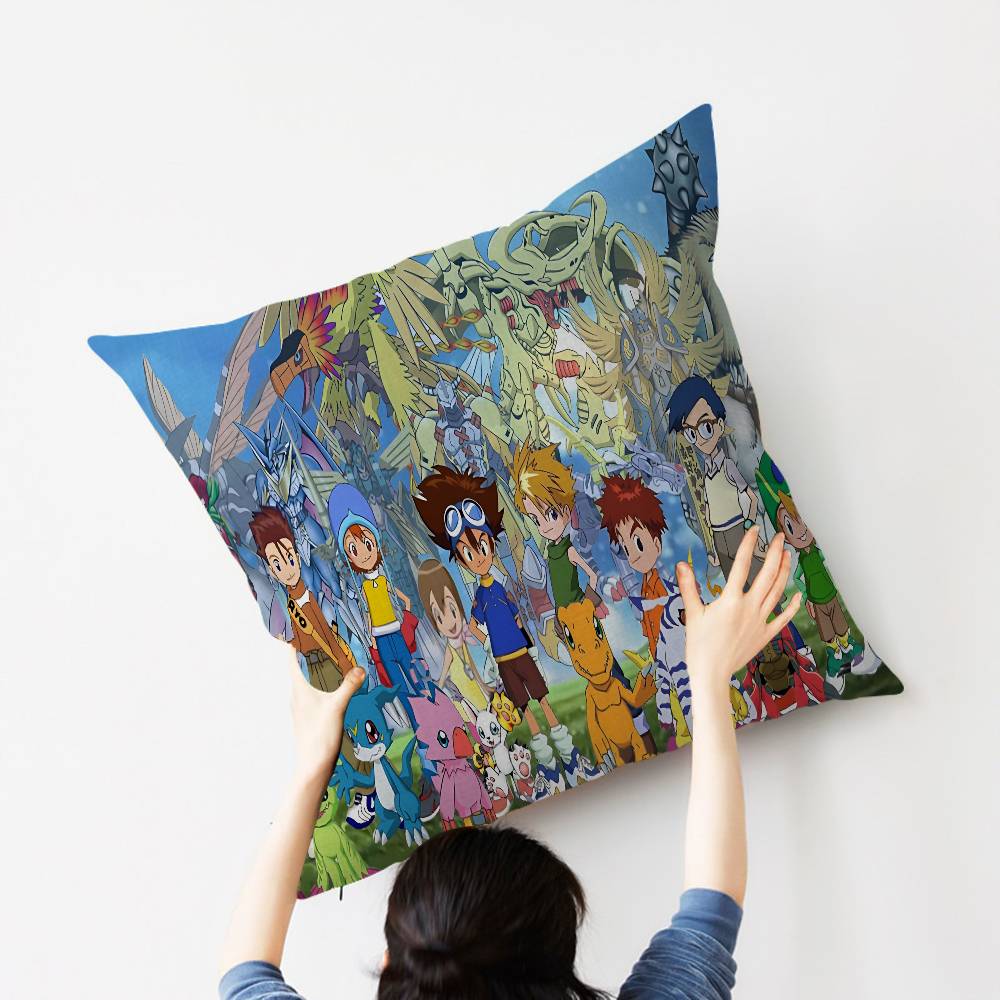 Anime D-Digimon A-Adventure Cushion Cover Inches Farmhouse Decor Home Throw Pillow Covers For Couch Decorations