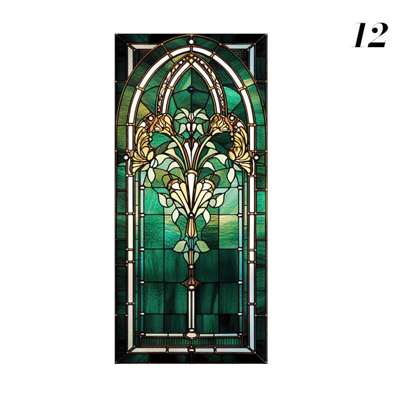 Retro Art Skleněná Fólie Evropský Styl Vitrážové Kostelní Umění Soukromí Okenní Samolepky Neprůhledné Hotelový Klub Veranda Okenní Dekorace Fólie