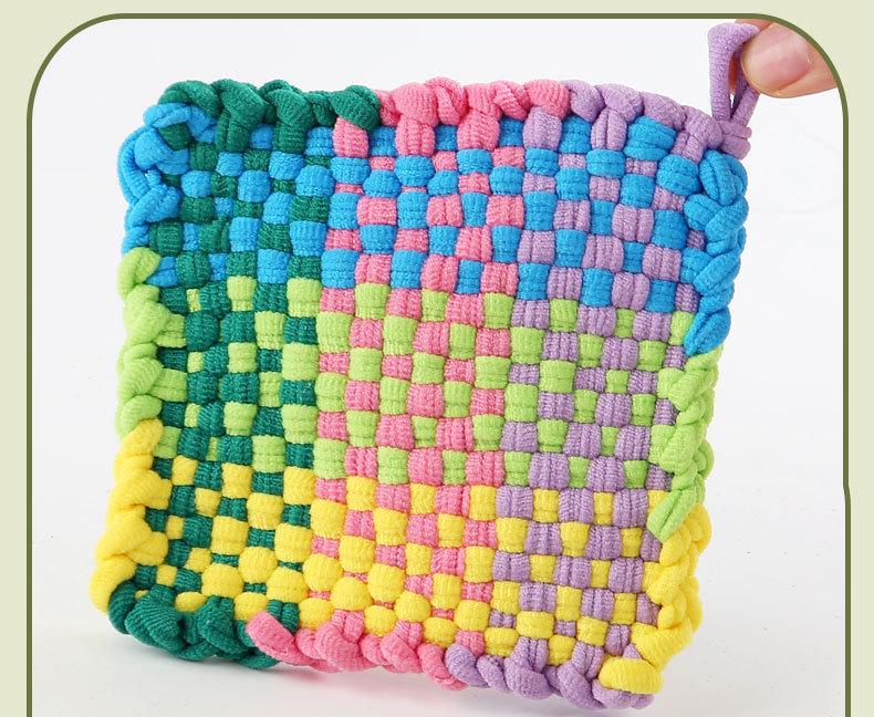 Girls' DIY Fabric Wallet Kit: Handmade Rainbow Knitting Machine with Elastic Rope for Ages 3-6.
